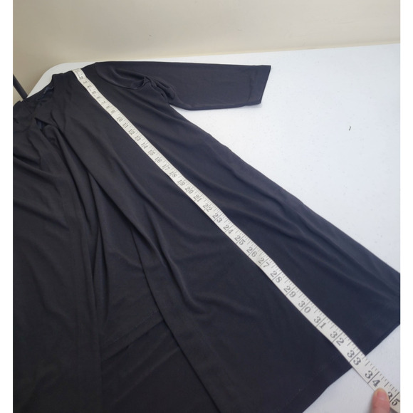 Susan Graver Everyday Black Jacket Attached Casual Tunic Top Women's SIZE LP - Picture 5 of 16